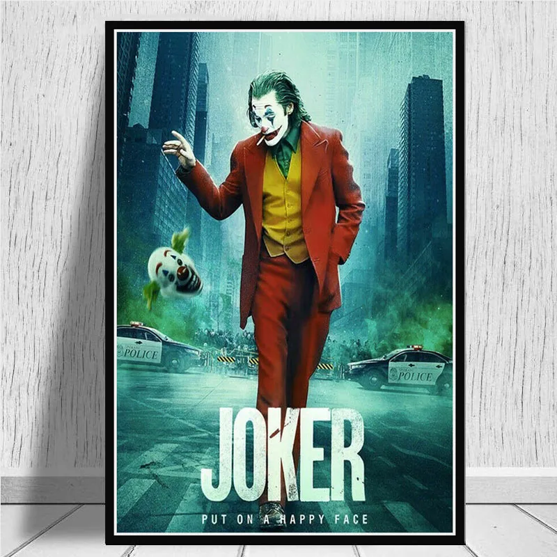 Печать плакатов плакат с джокером Хоакин Феникс фильм DC комическое Искусство Холст Картина маслом настенные картины для гостиной домашний декор - Цвет: Розовый