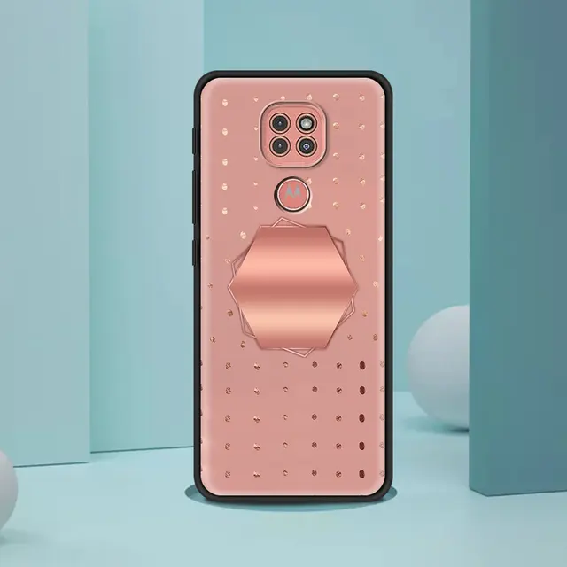 Black Case For Moto One Fusion G9 G8 Play Plus G10 Power G30 E6s One Hyper G Stylus Edge G60 G50 Gold Pink Rose Glitter Hearts B08
