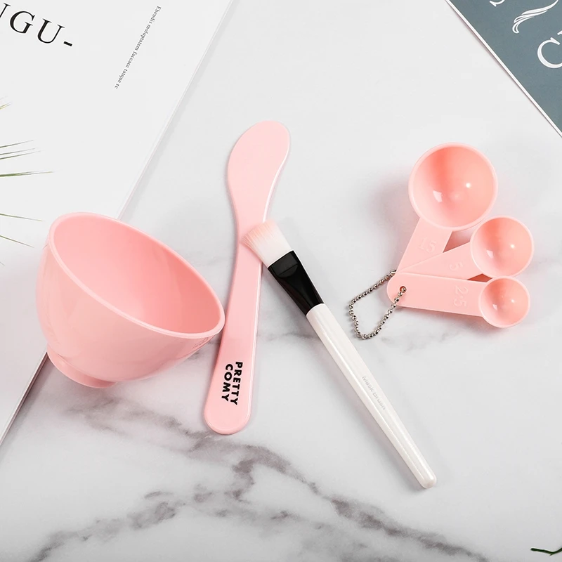 Pretty Comy Natural 6 шт. маска чаша набор мерная ложка для перемешивания чашка для приготовления масок Кисть маска Палочка Набор инструмент для ухода за кожей легко использовать
