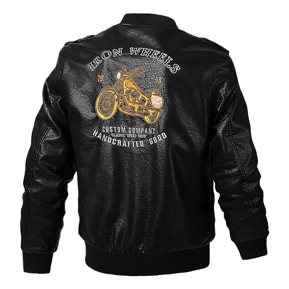 Новая мотоциклетная куртка из искусственной кожи, куртка для верховой езды, мотоциклетная кожаная куртка, плюшевая утепленная Байкерская одежда в стиле ретро, стильное пальто