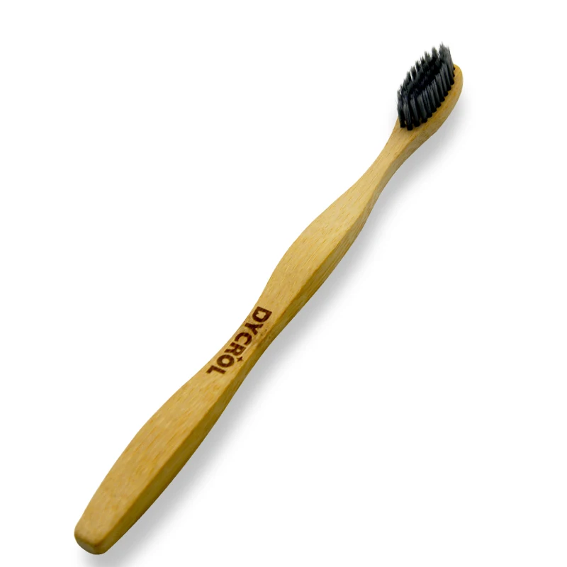 2pcs black 2 шт.) DYCROL Bamboo Зубная щетка экологически чистая биоразлагаемая древесная щетина - Цвет: 2pcs black