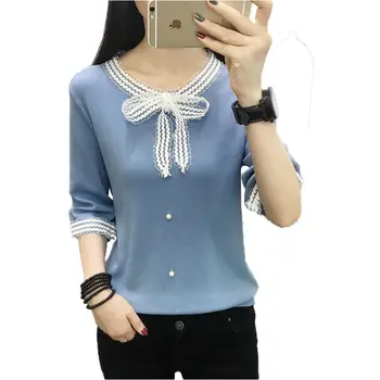 

Spring new style ruffles loose sweet lady thin sweater knitwear woman
