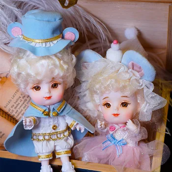 

1/12 BJD doll 26 joint body ob11 mini dolls with clothes shoes 14cm animal cute children gift toys with accessories