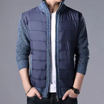 

2020 New Men's Thick Sweater Coat Male Autumn Winter Parkas Patchwork Sweatercoat Zipper Cardigans Sweater Man Jacket Outerwear