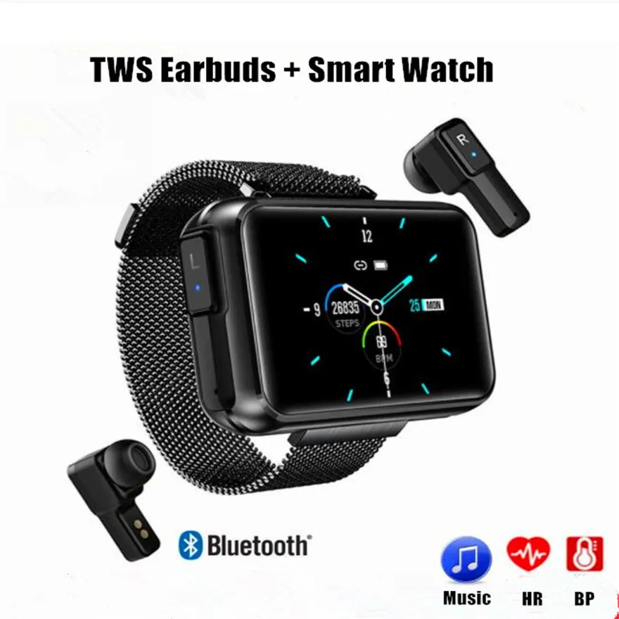 

Hifi Smart Bracelet Band Monitor Fitness Tracker Bluetooth Earphone Headset Tws Earbuds In Ear Phones Hands Free True Wireless
