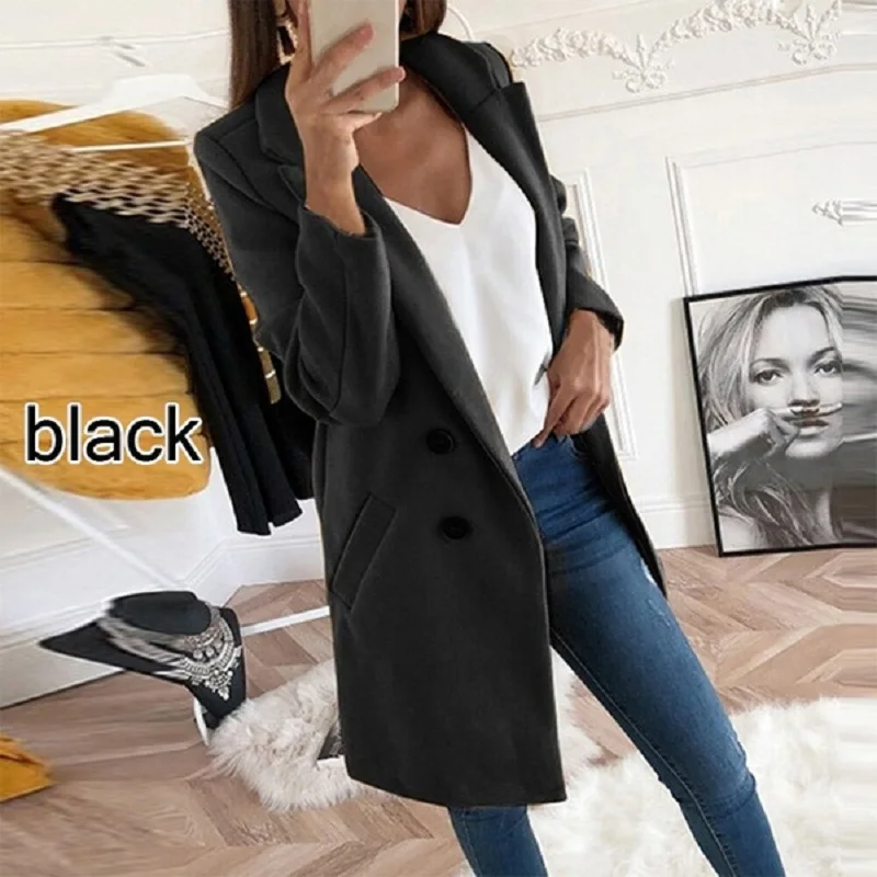 Casual long sleeve plus size coats Clearance