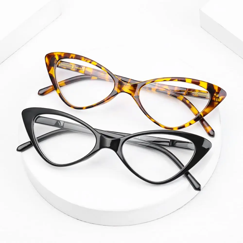 Fashion Cat Eyes okulary do czytania ultralekka mała ramka przezroczyste soczewki okulary Presbyopic kobiety okulary do czytania dla mężczyzn