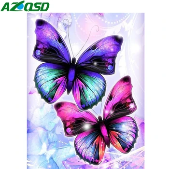

AZQSD Diamond Painting 5d Butterfly Cross Stitch Rhinestones Diamond Embroidery Animal Home Decor Needlework Gift Handicrafts