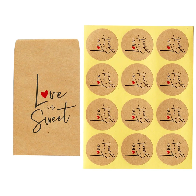 50 шт. крафт Бумага конверт Love Is Sweet Ретро приглашение на празднование свадьбы Подарочный конверт для скрапбукинга с наклейками