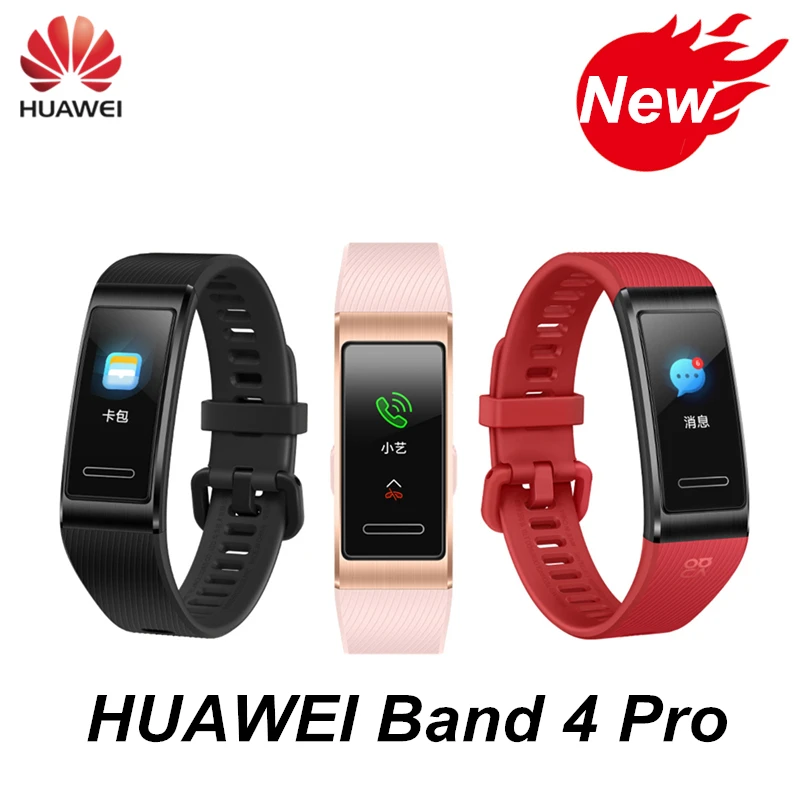 Браслет HUAWEI Band 4 3 Pro Smartband с металлической рамкой Amoled цветной дисплей SpO2 датчик кровяного кислорода для плавания датчик частоты сердечных сокращений