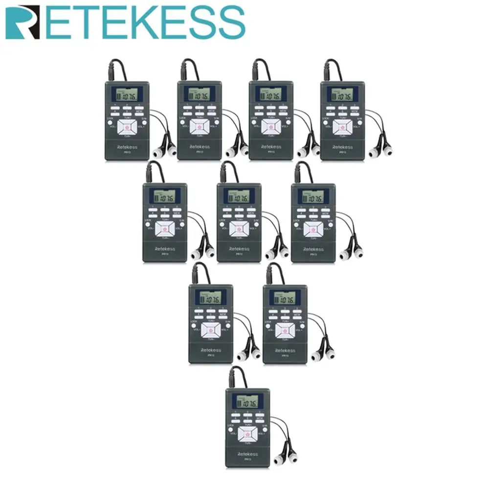 10 шт. RETEKESS PR13 радио FM стерео DSP портативный Радиоприемник цифровые часы для