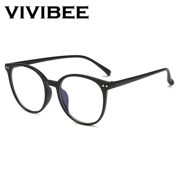 

VIVIBEE 2019 Round Women Oversized Anti Blue Light Glasses Classic Big Style Blue Rays Unisex Computer Light Eyeglasses