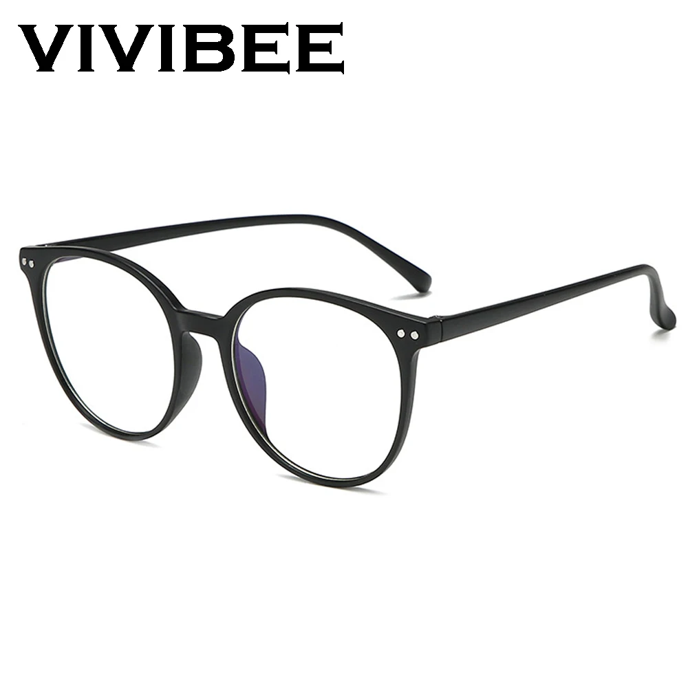 VIVIBEE 2019 круглые женские очки большого размера с защитой от синего света