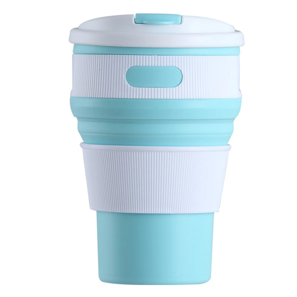 

350ml Folding Silicone Water Cup Portable Telescopic Drinking Collapsible Coffee Cup Multi-function Foldable Silica Mug Travel