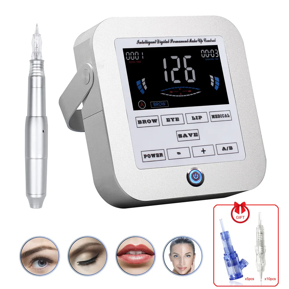 

Professional Permanent Makeup Machine Digital Tattoo Machine Power Supply For Eyebrow Lip MTS Micro Needle Machine Sets CTD003