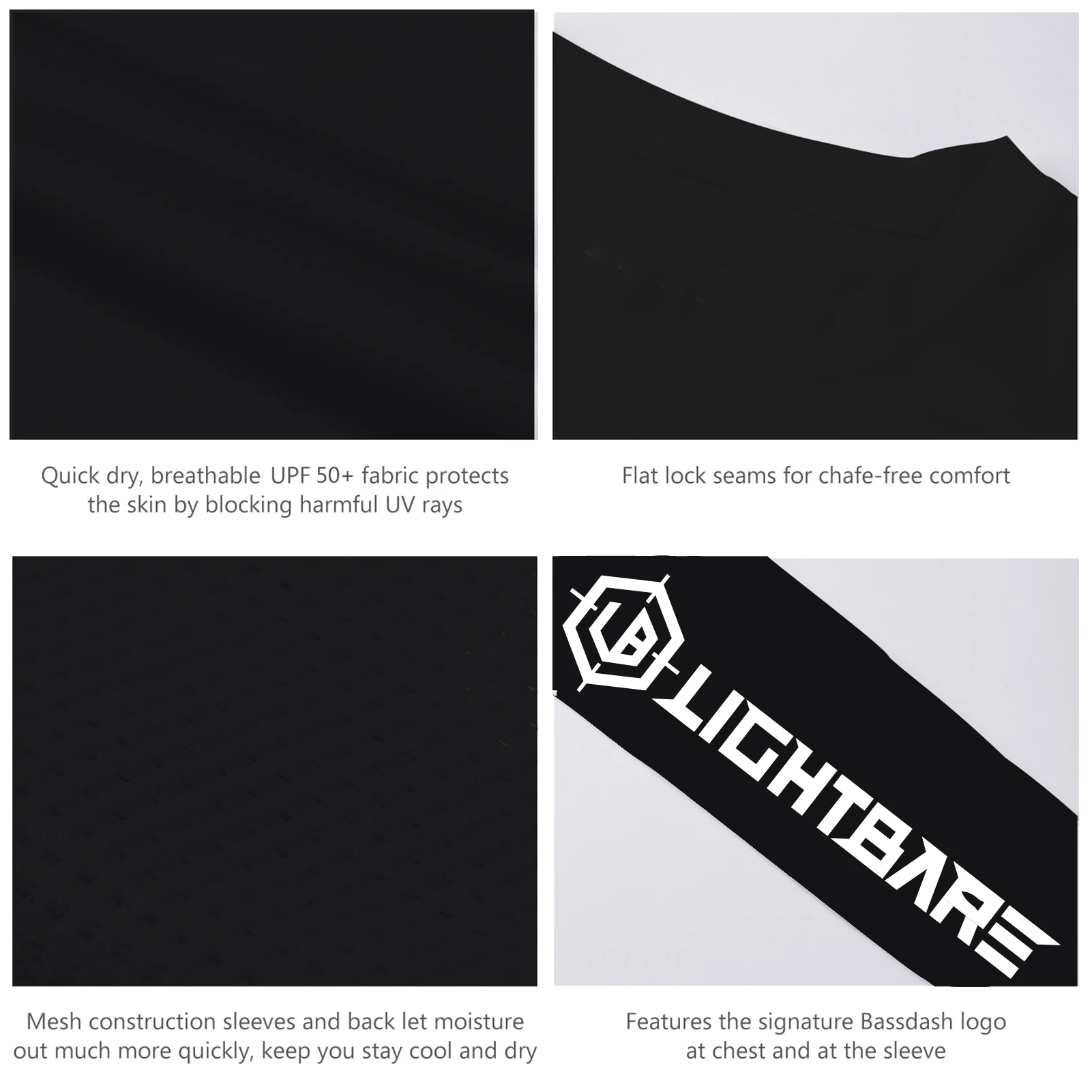Lightbare Men's UPF 50+ Fishing Shirts UV Sun Protection Long
