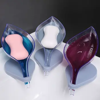 

Leaf Decoration Drain Soap Shelf Plate Storage Tray Bathroom Soap Shelf Box Bathroom Accessories Bathroom Accessories-purple Cry