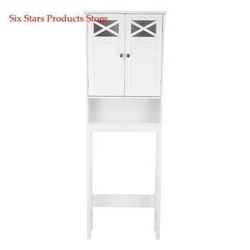 

Practical Double Door Fork Toilet Storage Space Saver Towel Rack Shelf Modern Bathroom Cabinet Home Furniture Waterproof & Easy