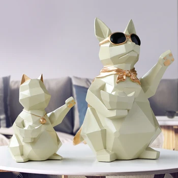 

CAT DOG FIGURINES RESIN MODEN CRAFTS ANIMALS MINIATURE CUTE ORNAMENTS FOR HOME OFFICE DECORATION STORAGE BOWL CARVED COLLECTIBLE