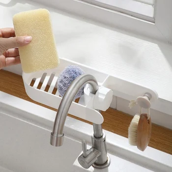 

hanging towel rail bathroom kitchen faucet drain clip container sponge shelf