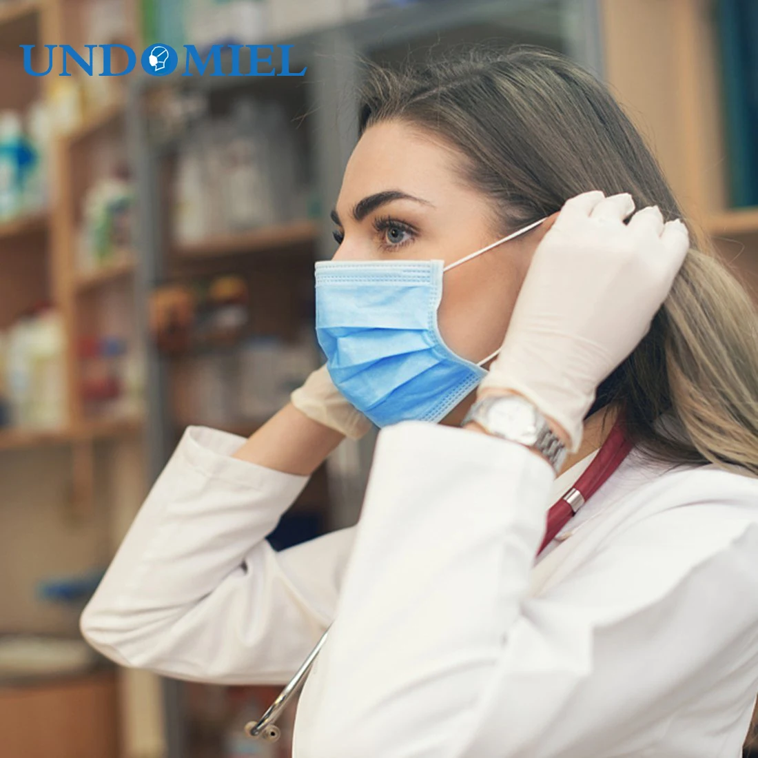 

UNDOMIEL Luxury Brand Top 2020 New Disposable Anti-Allergy Medical Sanitary Surgical Mask wholesale