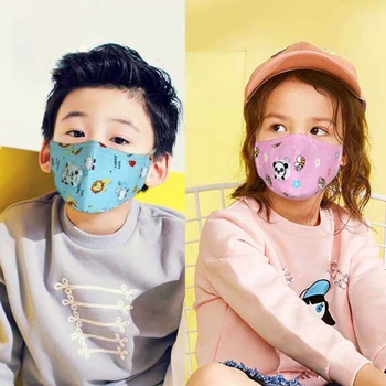 

Children's Cute Cartoon Printed Cotton Mask Breathing Valve Anti-fog And Dust-proof Mask (Many Color+Pattern Randomly Shipped)