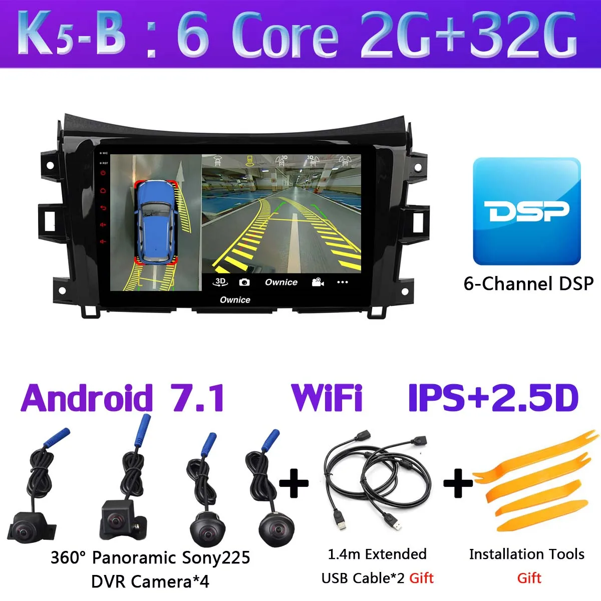 360 ° камера Android 9 4G+ 64G SPDIF DSP Авто CarPlay Автомобильный мультимедийный плеер gps Радио для Nissan Navara NP300 terra Renault Alaskan - Цвет: K5-B