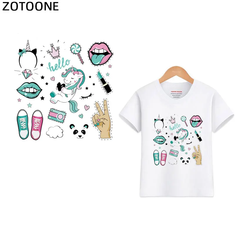 ZOTOONE/Модная одежда для девочек с утюгом на тепловых переносах Милая в полоску