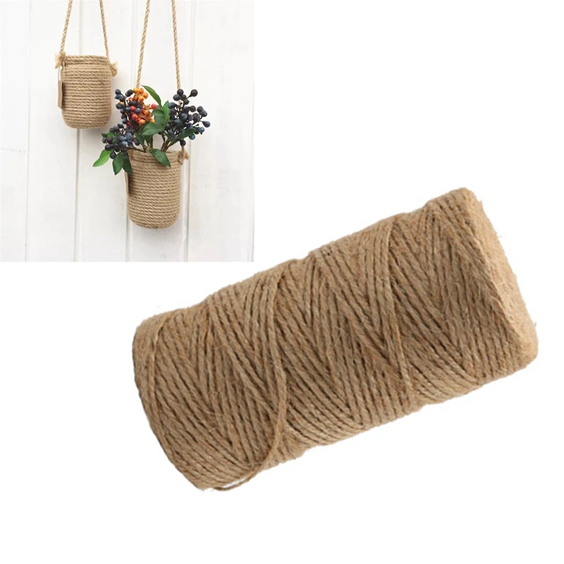 

100 Yards Cords Ropes Natural Dry Twine Cord Jute Twine Rope Thread For DIY Decor Toy Crafts Parts 2mm hemp