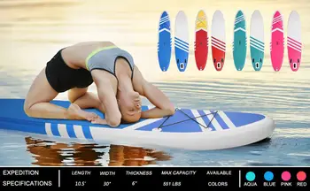 

Inflatable Paddle Boards Stand Up 10.5'x30 X6 ISUP Surf Control Non-Slip Deck Standing Boat Water Sport Sup Board Blue