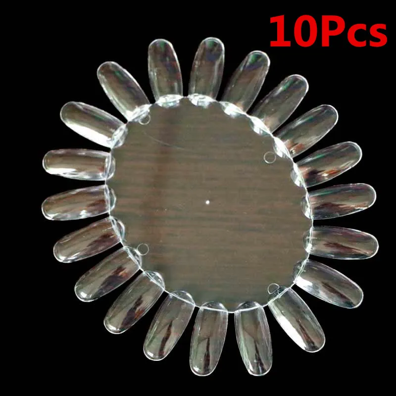 Style 2 Transparent 10/50 шт. накладные ногти круглое колесо практика ногтевого искусства Советы Дисплей инструменты натуральный прозрачный гель для защиты от УФ лучей лак Типсы для маникюра - Цвет: Style 2 Transparent
