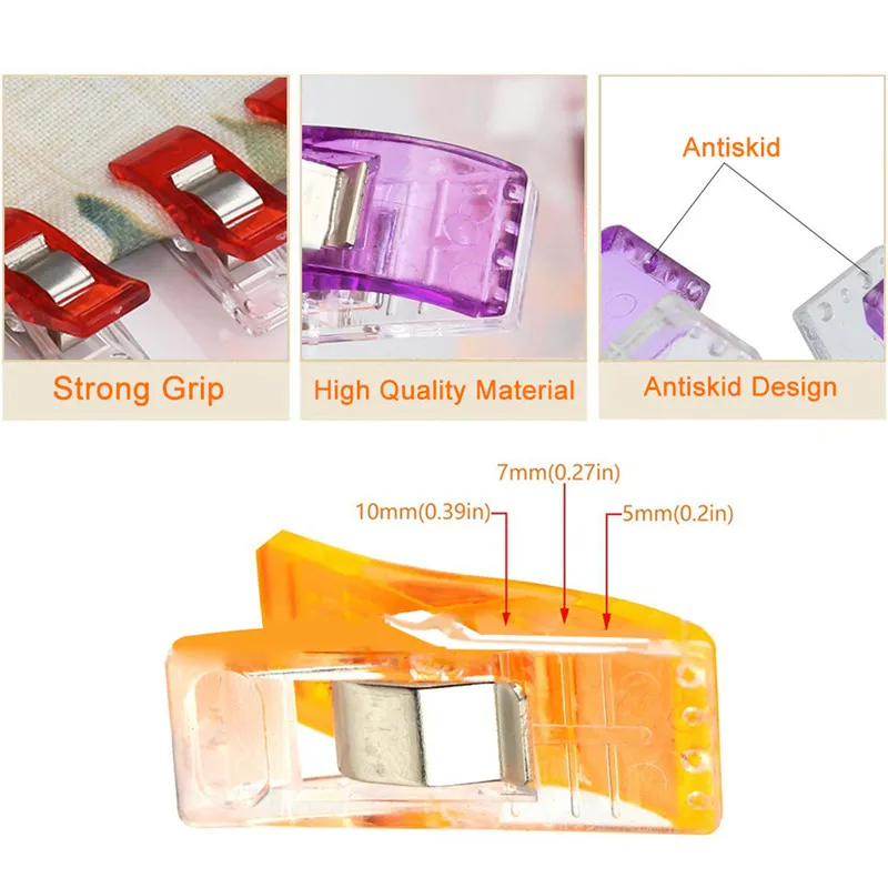 20/10 PCS Sewing Clips Garment Clips Multipurpose Colorful Clothing Pin Positioning Patchwork Knitting Safety Clamps Sewing Tool