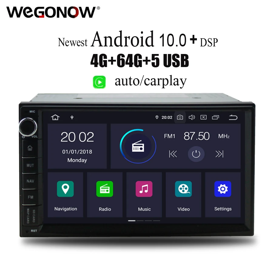 DSP PX6 IPS Android 10 4 Гб + 64 радио GPS навигационная карта Bluetooth Wifi Автомобильный DVD