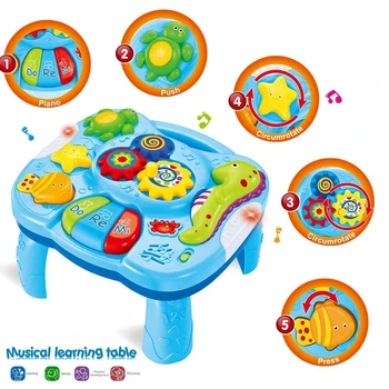 

Funny Safe Colorful Game Play Light Music Infants Early Education Learning Table Gift Toddlers Activity Sea Animal Baby Toy