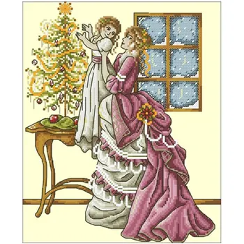 

Victorian Christmas patterns Counted Cross Stitch 11CT 14CT DIY Chinese Cross Stitch Kits Embroidery Needlework Sets home decor