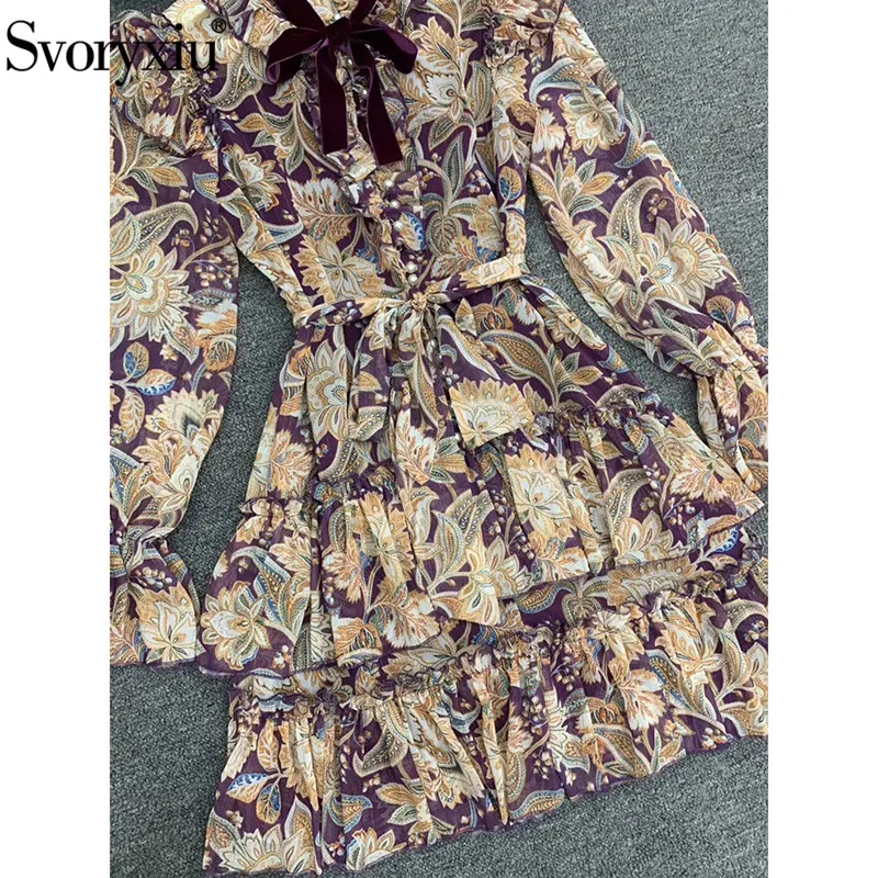 Svoryxiu Runway Designer Autumn Short Dress Women