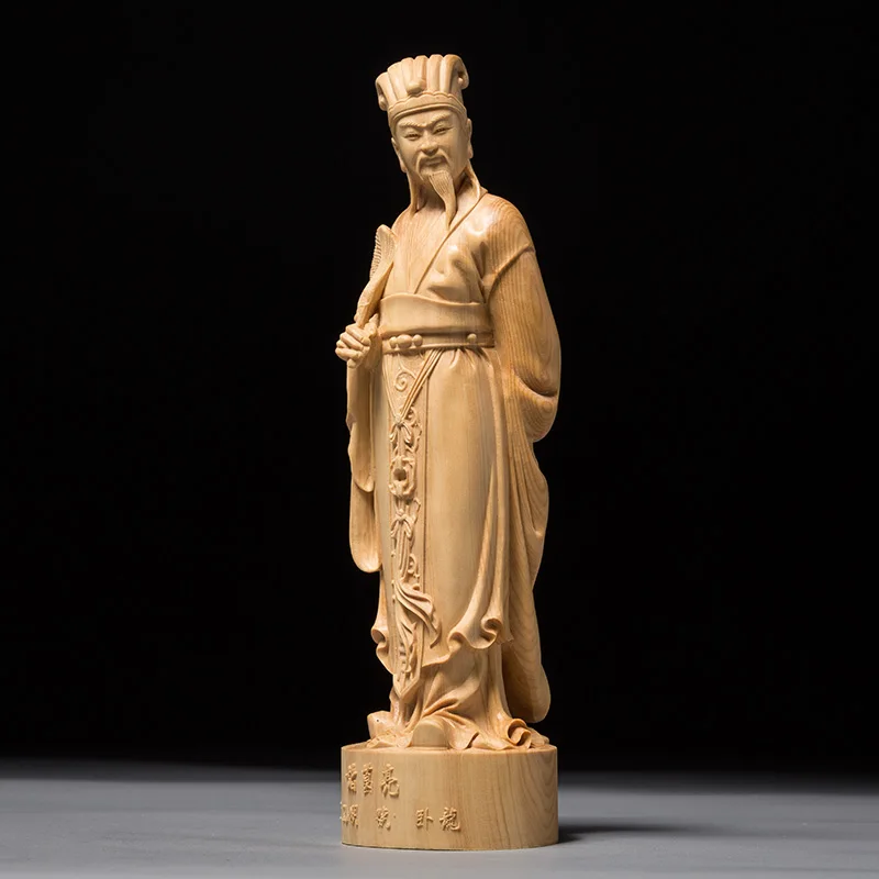 Старинная Легенда миниатюрные фигурки народное искусство три царства люди Zhuge Liang резные деревянные статуи для украшения