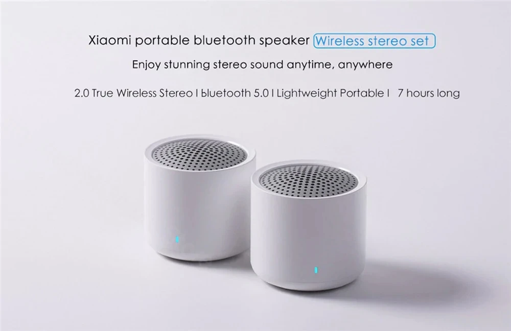 2 шт. Xiaomi TWS Bluetooth 5,0 динамик портативный мини беспроводной стерео Бас Сабвуфер FM радио Handsfree Открытый