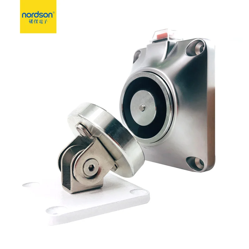 Nordson 12/24V Магнитная настенное крепление ограничители открывания двери, 50 кг/110Lbs ограничивающая сила Мощность для блокировки электромагнитные дверь держатель