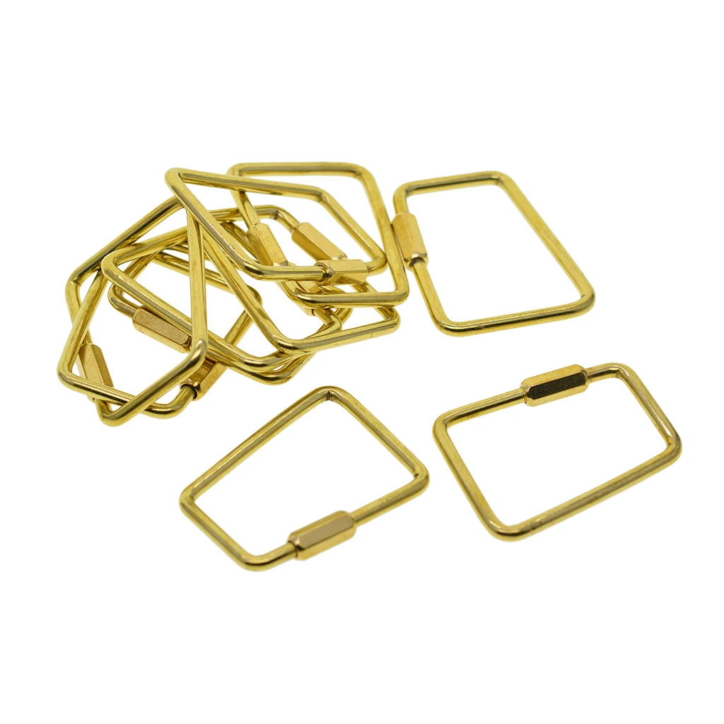 

10Pcs Brass Screw Lock Key Chain D Shape DIY Home Key Bag Part Crafts