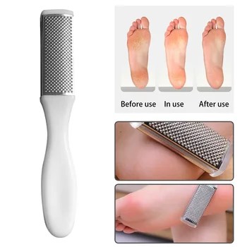

Dual Side Stainless Steel Hard Pedicure Foot Rasp Exfoliate Tool Rough Callus Remover File Dead Skin Manicure Long Handle