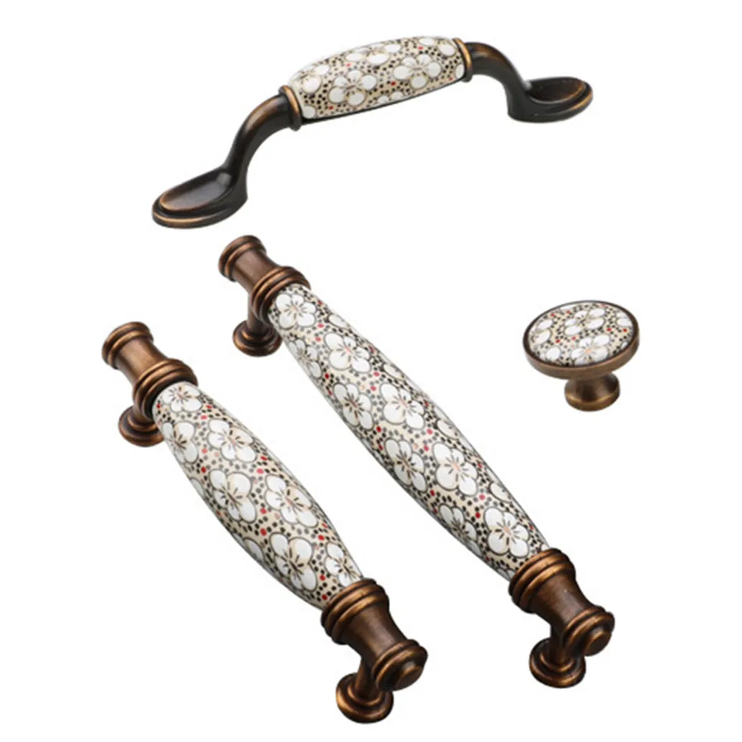 Античная бронзовая керамическая винтажная ручка для ящика шкафа дверные ручки