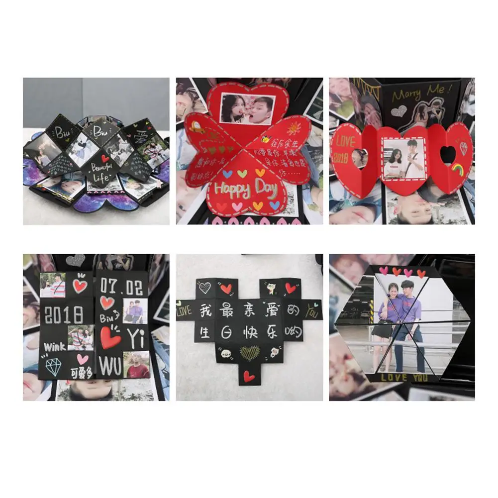 Взрыва прыгающий коробка многофункциональный DIY Фотоальбом инновационные удивлены подарок на день Святого Валентина, подарок на день рождения