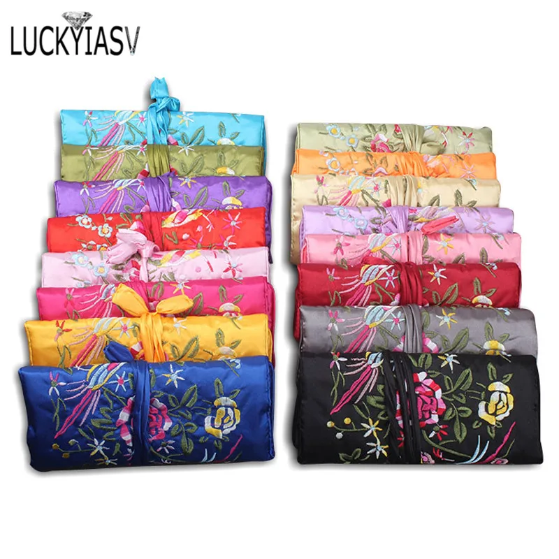 Jewelry Storage Bag Chinese Wind Silk Jewelry Organizer Travel