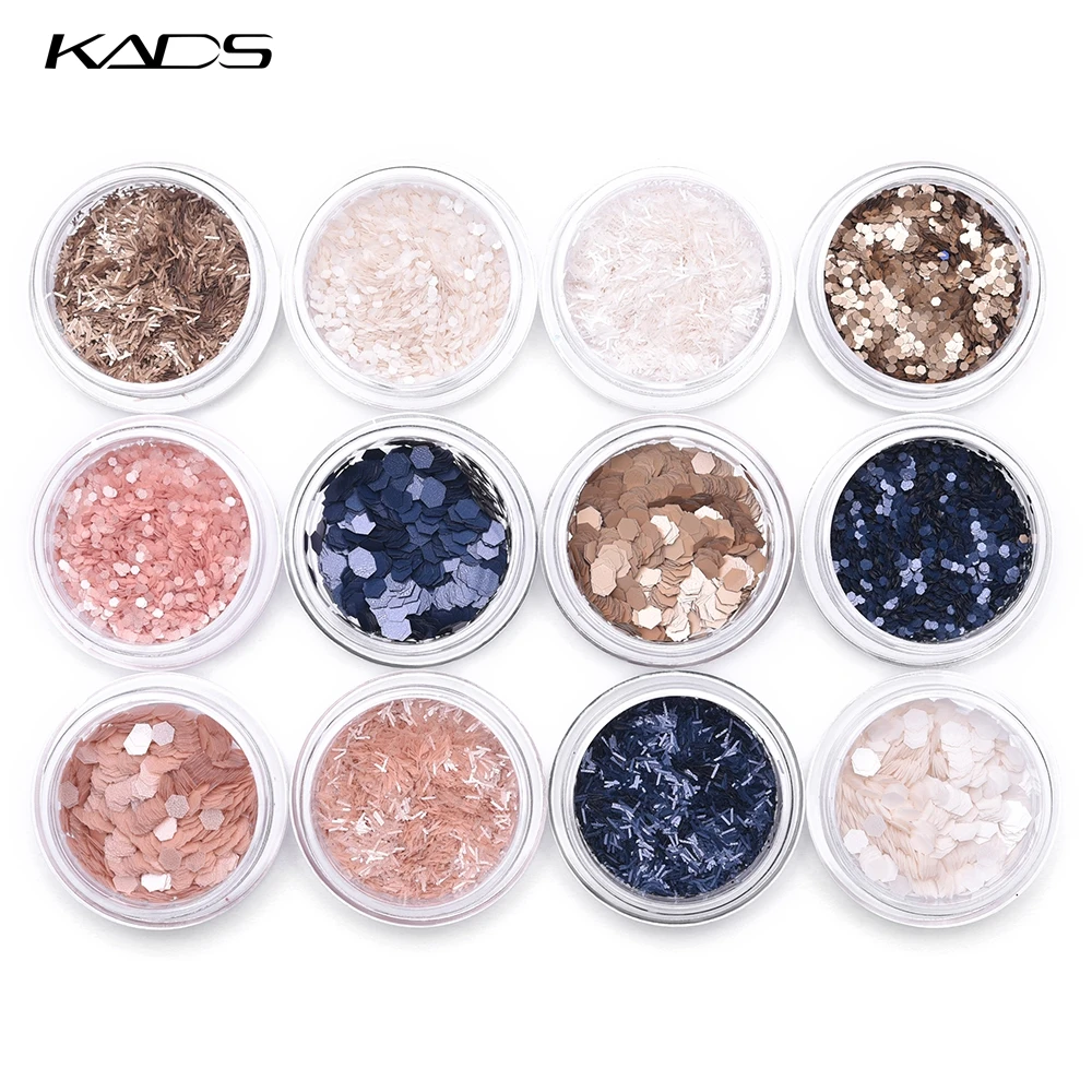 Матовый порошок для ногтей KADS блестящий дизайна 4 цвета 3 вида стилей