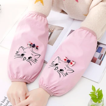 

Autumn and winter cute long cartoon waterproof sleeves female kitchen chores clean oil-proof antifouling adult sleeves