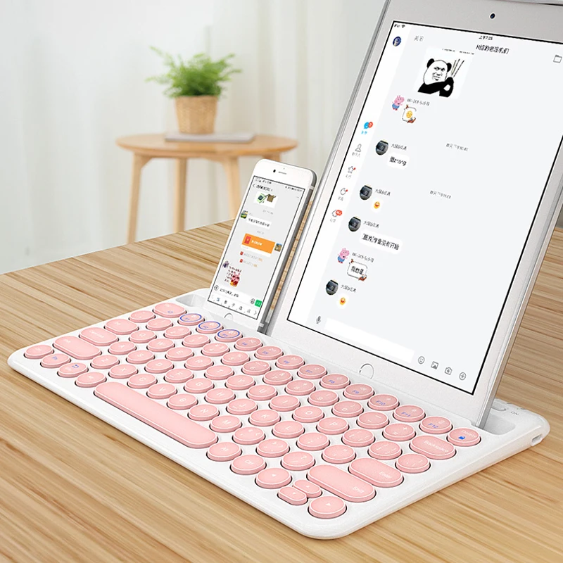 Беспроводная Бесшумная мини игровая клавиатура Bluetooth волшебная круглая