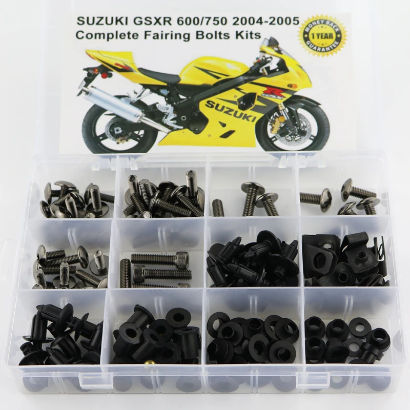 Для Suzuki GSX-R600 GSXR 600 750 2004 2005 полный обтекатель Болты Комплект Скорость гайки сторона покрытия винты OEM Стиль Сталь - Цвет: Titanium