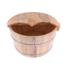 

Natural Durable Wood Foot Soaker Bath Water Wash Barrel Soaking Solid Feet Spa Bucket Tub Basin Washing Bowl