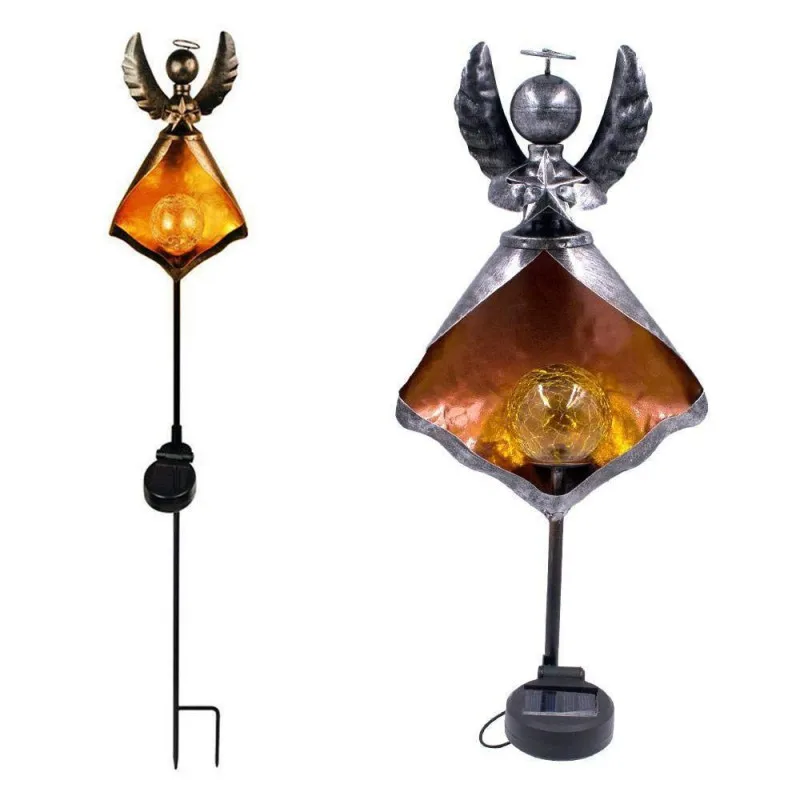 

Soalr Flame Light Solar Powered Metal Ornament Warm white light LED Exterior Garden Light Outdoor Flame Effect Feature Lawn